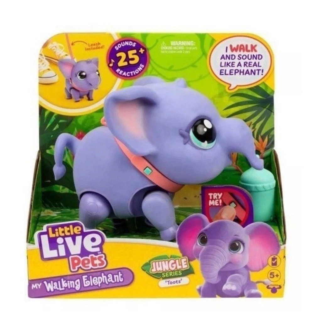 Little Live Pets My Walking Elephant Toots‎ Jungle Series Purple Toy 26623 NEW